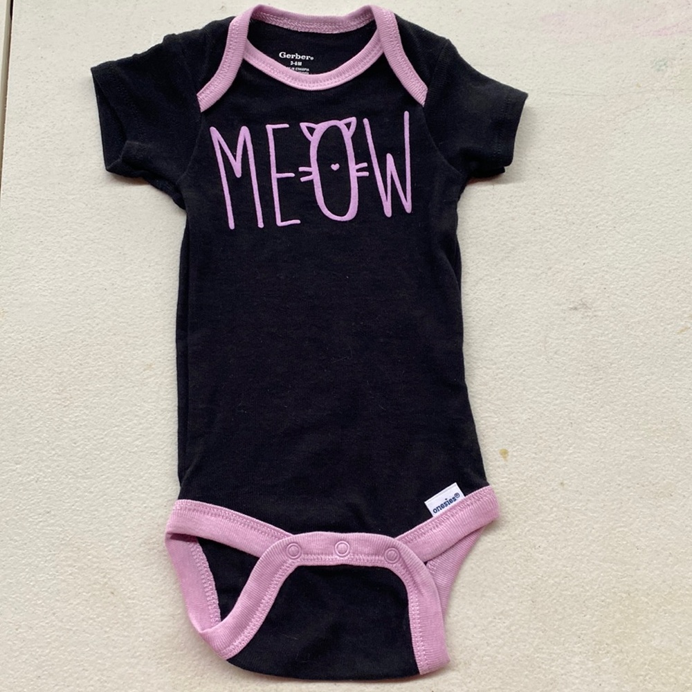 Baby girl MEOW onesie